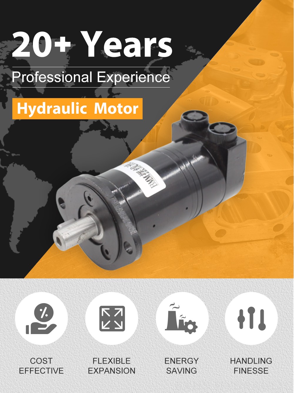 BMM_Cycloid Hydraulic Motor 8 cc/r 14 Lpm Hydraulic Motor detailed image